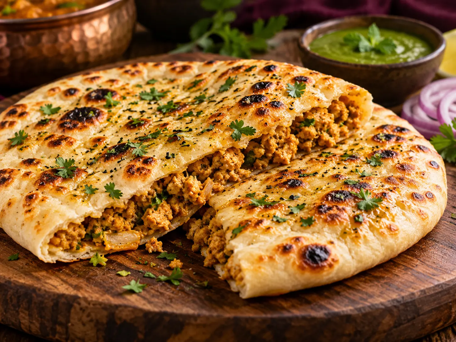 Stuffed Chicken Keema Naan
